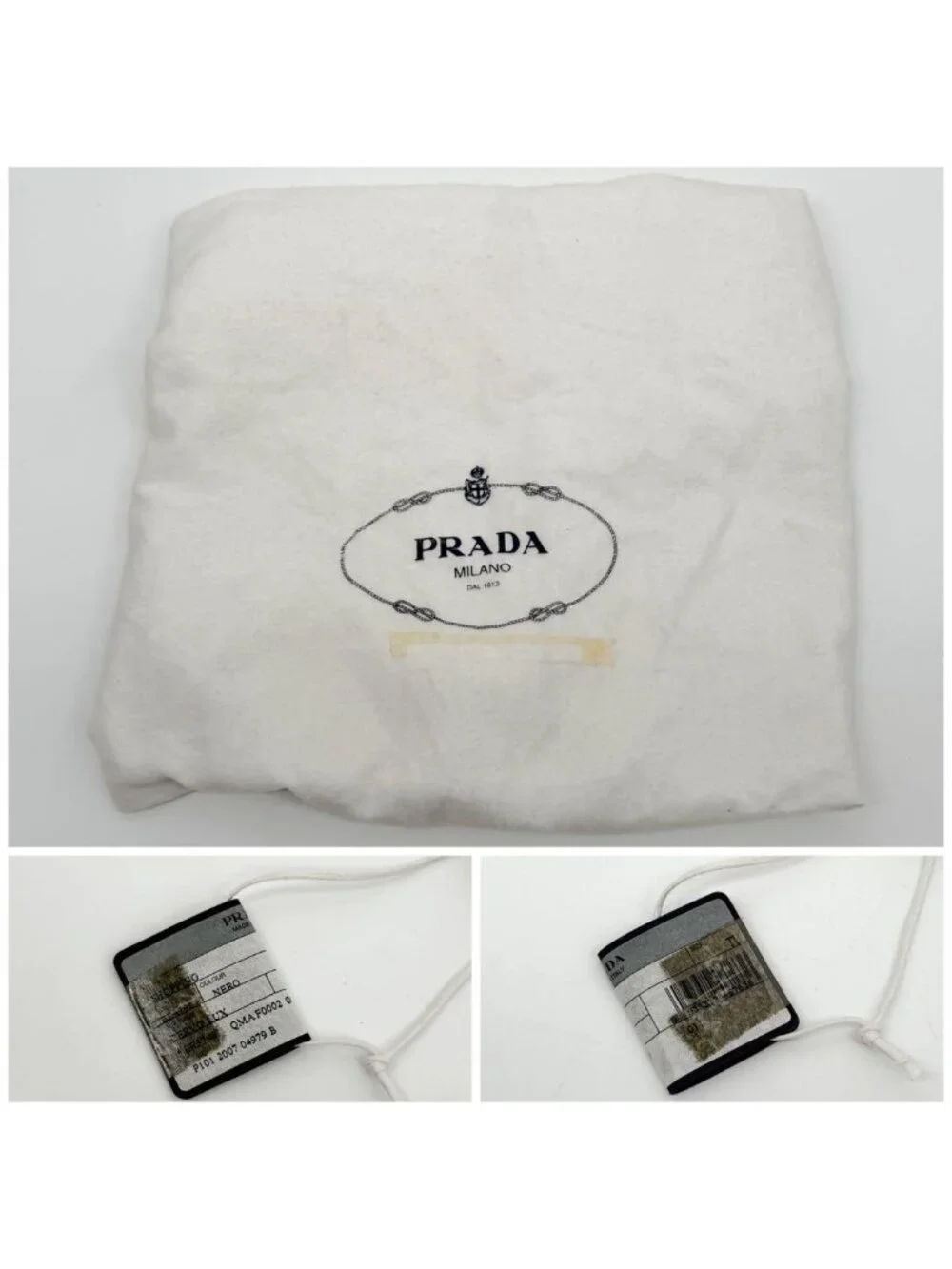 Prada Vitello Daino Leather Chain Hobo Handbag Triangle